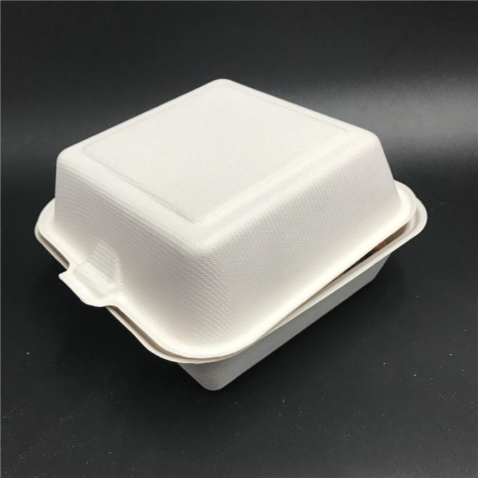 Compostable biodegradável da caixa do empacotamento de fast food de Desechables da cana-de-açúcar 0
