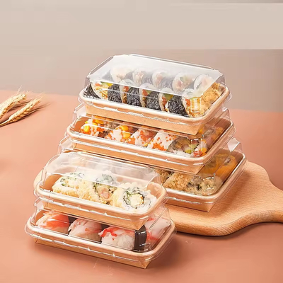 Taça de Sushi Degradável Reciclado Recipiente de Sushi de Papel Com Capa Recipiente de Bolo