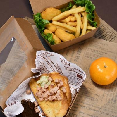 Caixa de embalagem de papel kraft para alimentos, caixa de alimentos descartável personalizada ecológica para embalagens para levar