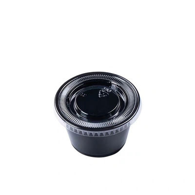 Copo descartável preto do molho da tampa 1.5OZ do ANIMAL DE ESTIMAÇÃO da cor