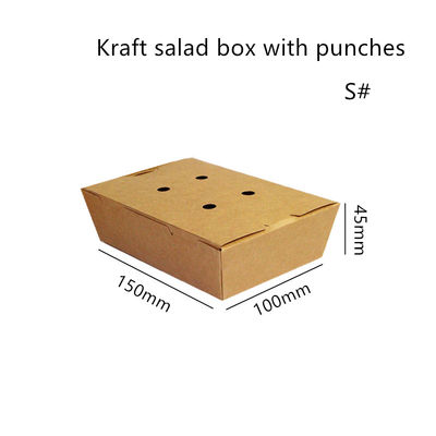 O papel de embalagem da salada leva embora descartável Microwavable da caixa com perfuradores