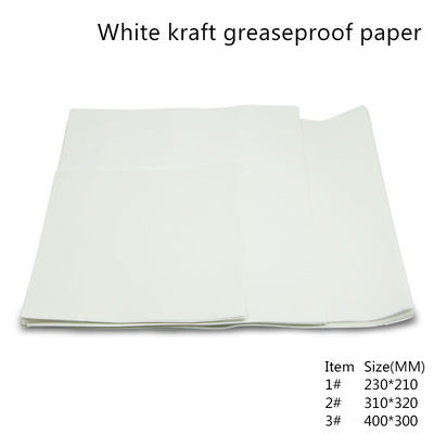 Papel de cozimento à prova de graxa branco descartável sem impressão