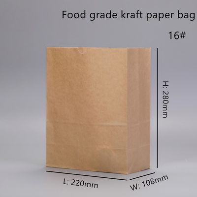 Sacos descartáveis da padaria de Brown Kraft com parte inferior quadrada