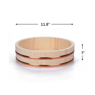 Recipiente de madeira do arroz de Hangiri do pinho branco do diâmetro 39cm