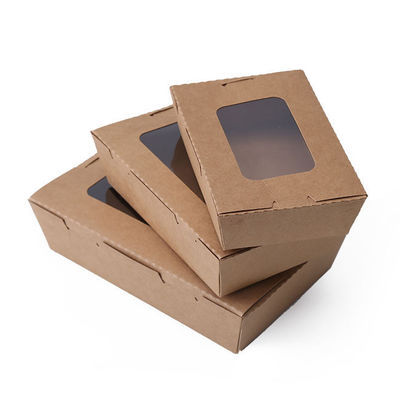 Personalizado 4 compartimentos leve embora Bento Box Leak Proof de papel