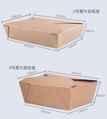 Prova de óleo de embalagem rápida descartável Ecofriendly do recipiente de alimento do papel de embalagem