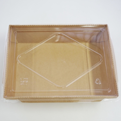 Recipiente de comida de papel kraft para viagem chinês dobrável para viagem para sushi e arroz