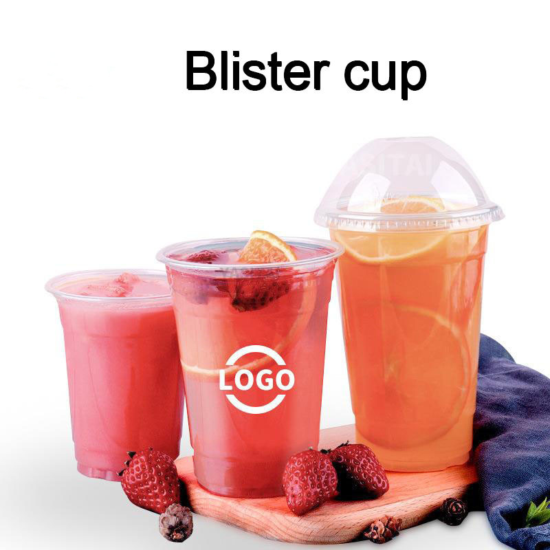 Copo plástico descartável das tampas superiores do copo da bolha da bolha do diâmetro para beber do fruto