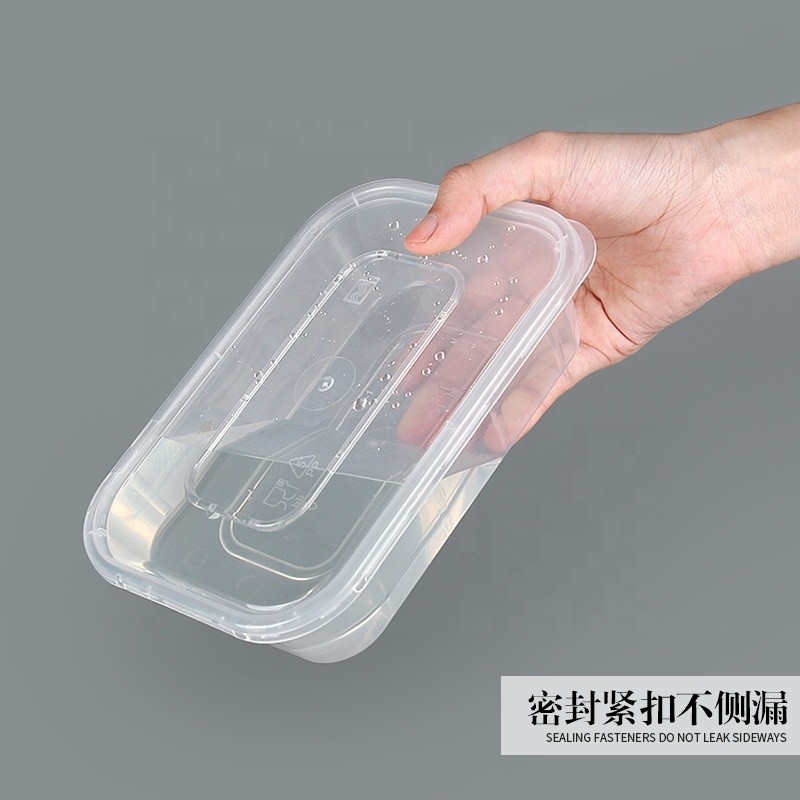 Plástico descartável livre empilhável do recipiente de alimento de BPA Microwavable com tampa