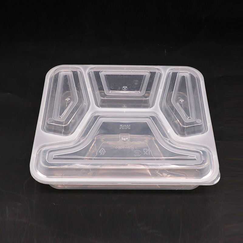 Material do produto comestível de recipiente de alimento da lancheira do retângulo de três PP do compartimento