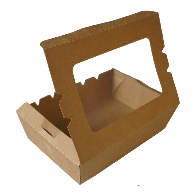 Caixa feita sob encomenda do papel de embalagem de Logo Food Container Box Disposable com janela