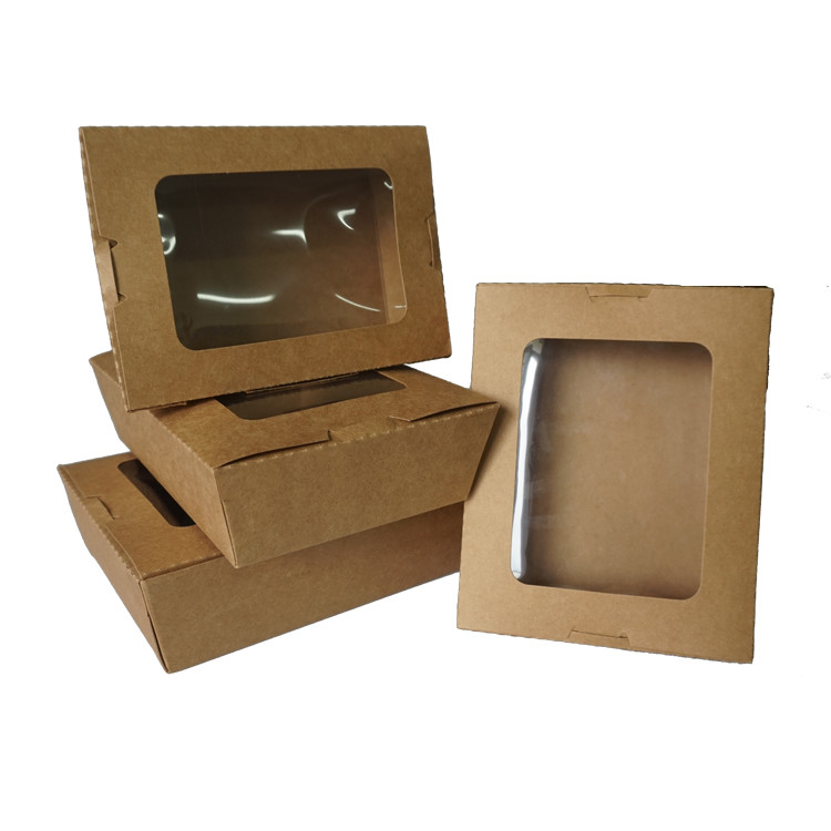 Caixa feita sob encomenda do papel de embalagem de Logo Food Container Box Disposable com janela
