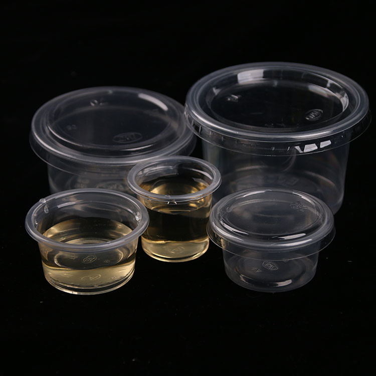 Mini copo descartável plástico 1oz claro 3oz 4.5oz do molho dos PP