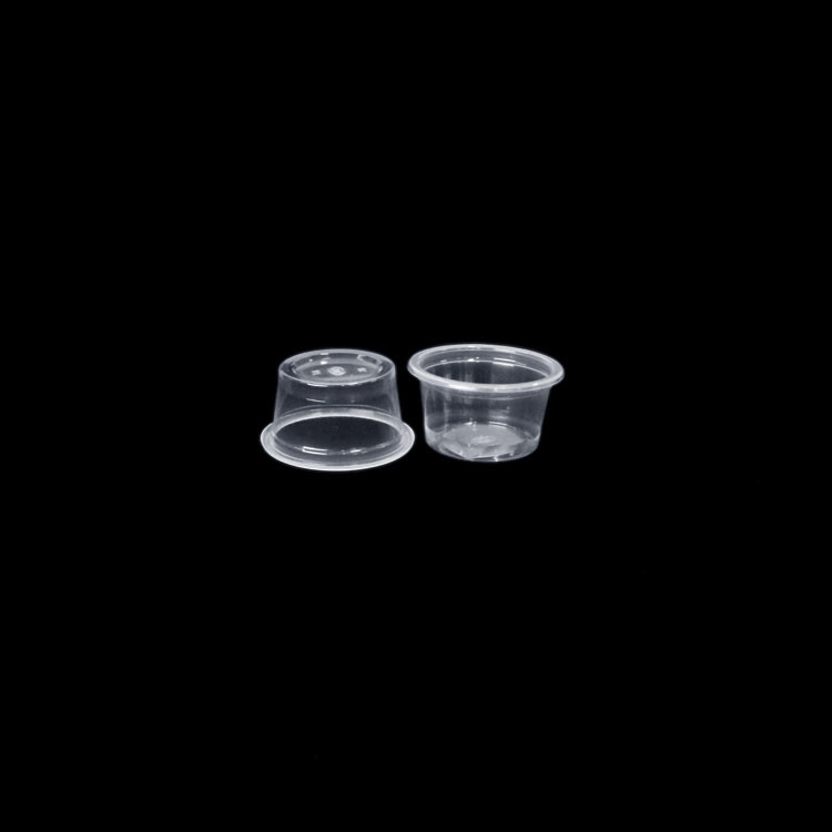 Escape preto descartável do ODM do OEM do copo claro plástico do molho resistente para o Souffle do chutney