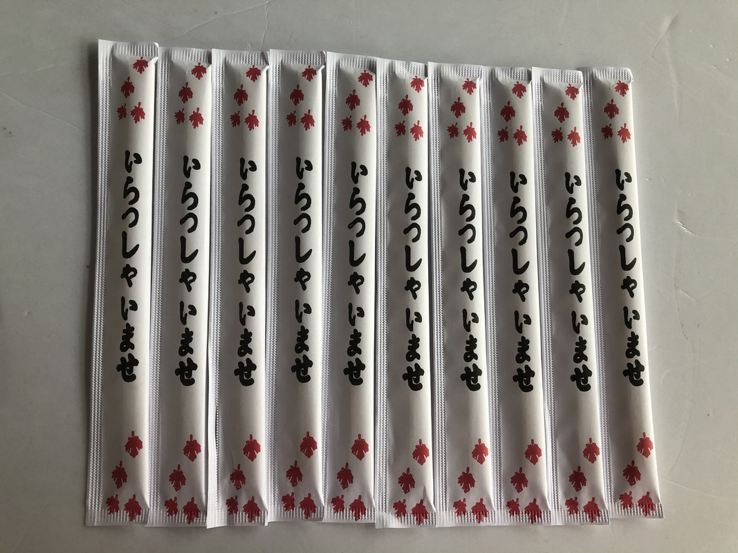 Hashis de bambu de Dispossable dos GÊMEOS de 24CM com o papel completo envolvido para o alimento chinês