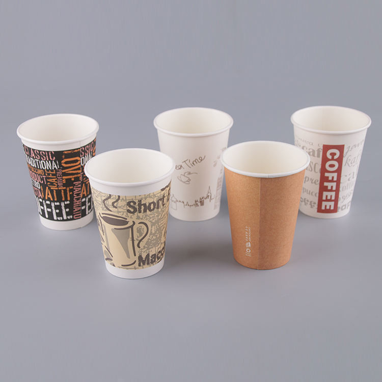 Copo de papel descartável personalizado de 16 onças para café e chá com leite