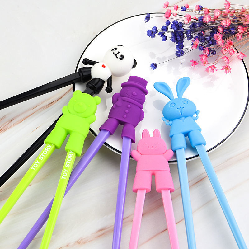 Pauzinhos sustentáveis ​​personalizados em forma de animal para treinamento de aprendizado de bebês