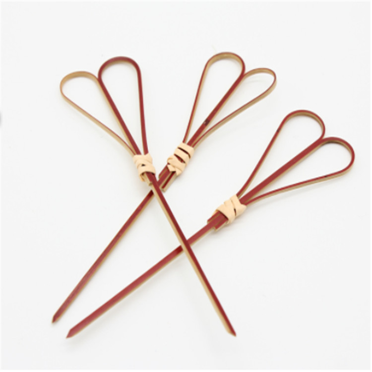 Logo Bamboo Knot Picks Skewers feito sob encomenda não revestiu a resistência térmica facilmente limpada