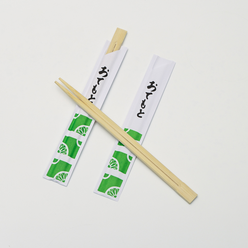 Utensílios de mesa para uso doméstico Pauzinhos de bambu descartáveis ​​redondos personalizados com capa de papel