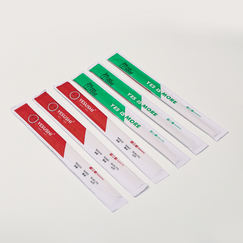 Pacote de manga de papel bambu e madeira papel impresso redondo gêmeos tensoge pauzinhos