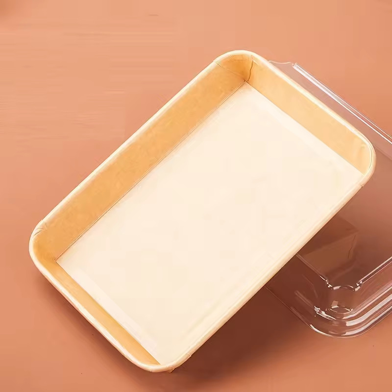 Taça de Sushi Degradável Reciclado Recipiente de Sushi de Papel Com Capa Recipiente de Bolo