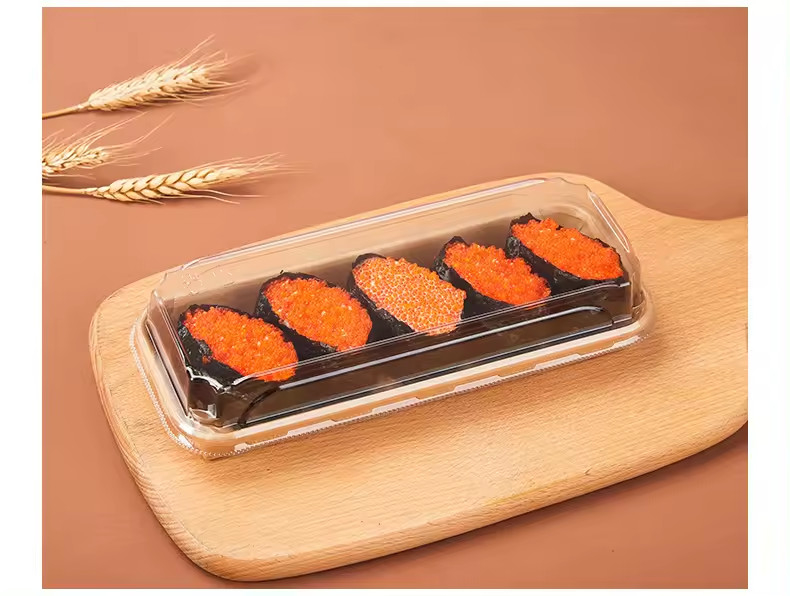 Taça de Sushi Degradável Reciclado Recipiente de Sushi de Papel Com Capa Recipiente de Bolo