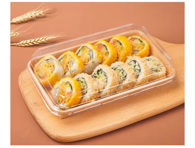 Taça de Sushi Degradável Reciclado Recipiente de Sushi de Papel Com Capa Recipiente de Bolo
