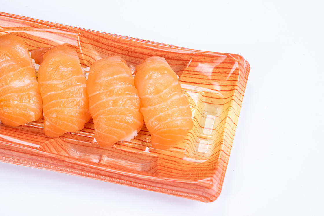Caixas para tirar de fora Caixa de embalagem de sushi descartável com tampa recipiente de plástico transparente