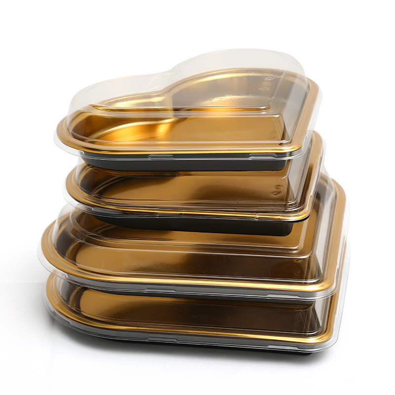 Caixa de Sushi descartável Caixa de embalagem de plástico dourado Caixa de embalagem de cobertura alta Caixa de Sushi para tirar