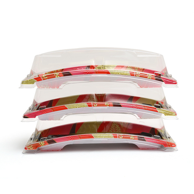 Caixa de Sushi Nikki de plástico transparente descartável Caixa de embalagem para levar Caixa de Sushi Nikki Bento personalizada