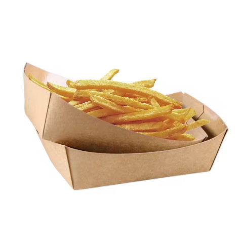Impressão personalizada Biodegradável Forma de barco Frite Container Takoyaki Caixa de papel da bandeja