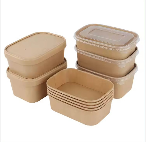 Container de embalagem de alimentos de papel marrom ecológico de alta qualidade