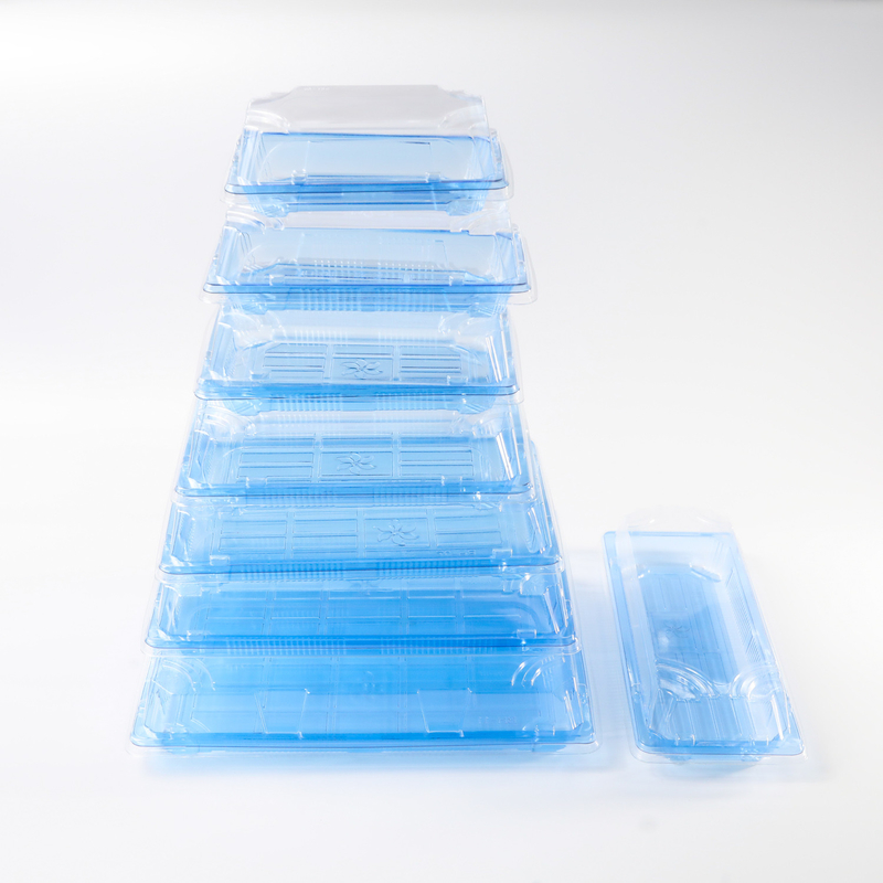 BH00-11 recipiente de alimentos caixa de embalagem para levar plástico para boa alimentação plástico azul caixa de sushi descartável
