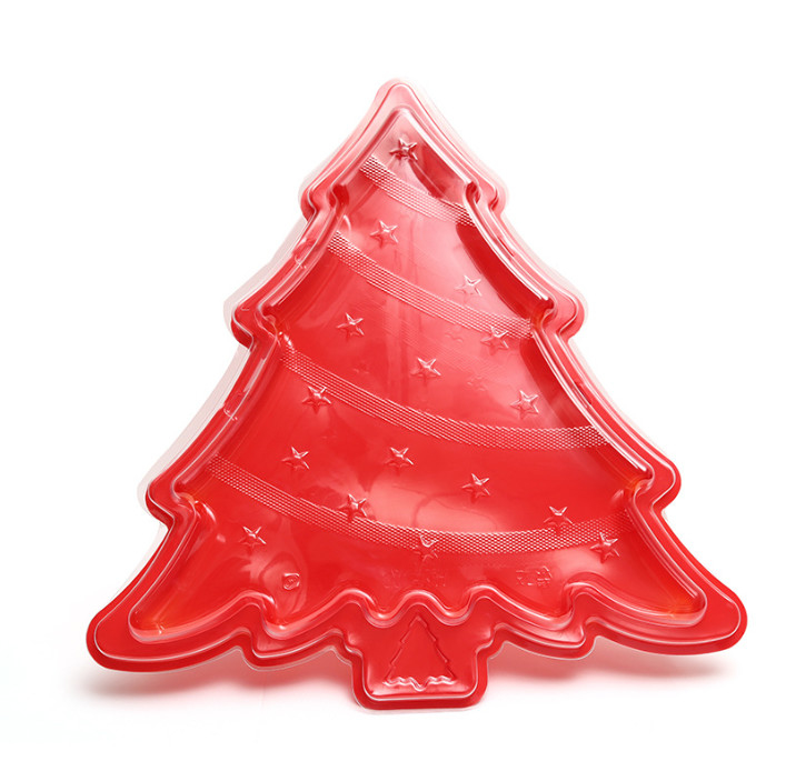 Caixa de sushi de árvore de Natal Caixa de sushi de bolo de chocolate ao forno Caixa de embalagem de plástico descartável