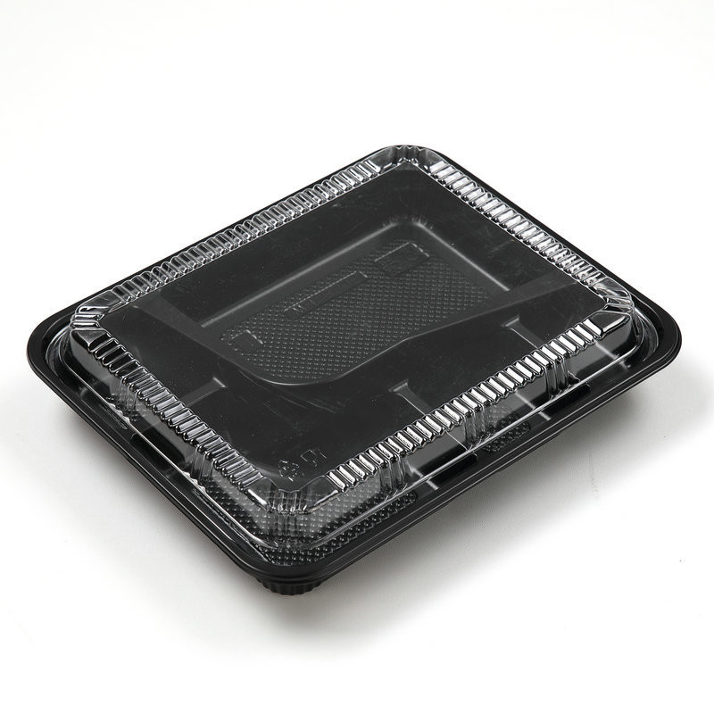 Caixa de Sushi para levar bandeja descartável com tampa dividida Caixa de almoço de alimentos para embalagem