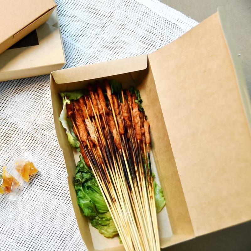 Barato por atacado personalizado luxuoso elegante 5 compartimentos de comida para levar caixa de papel kraft caixa de embalagem de papel caixa de comida