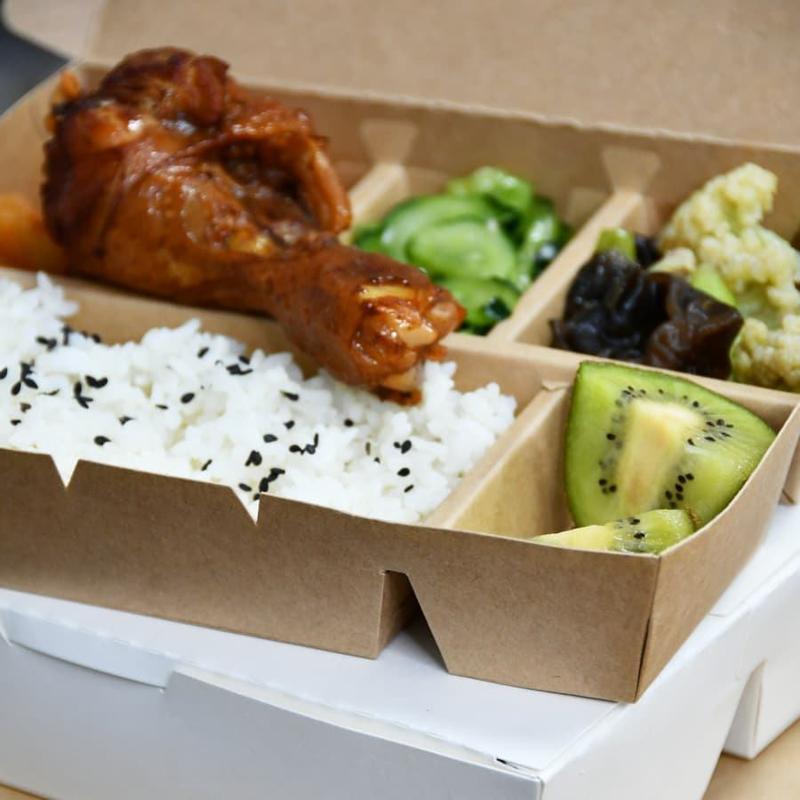 New Product 2025 5-grid Packaging Deli Lunch Box Small Kraft Paper Biscuit Box Lunch Food Box