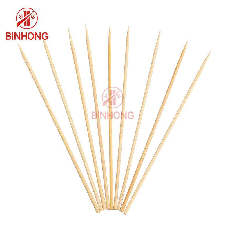 Espetos de bambu do ASSADO redondo da espessura 2.5mm da categoria A