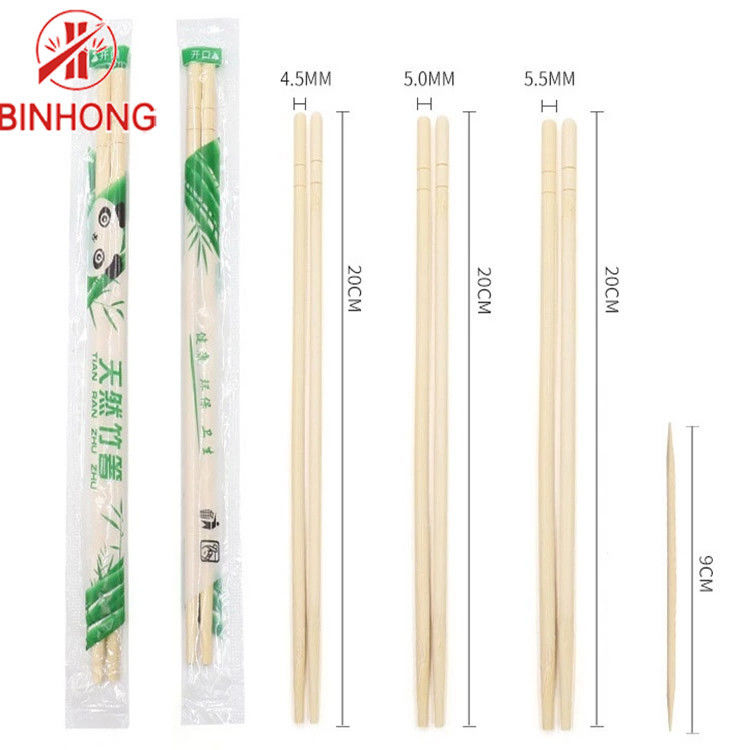 Hashis de bambu descartáveis redondos da cor 18cm da natureza
