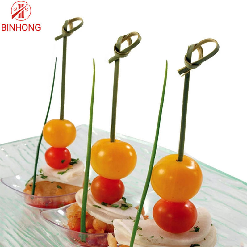 Espetos feitos sob encomenda da vara de Logo Art Natural Craft Fruit Bamboo
