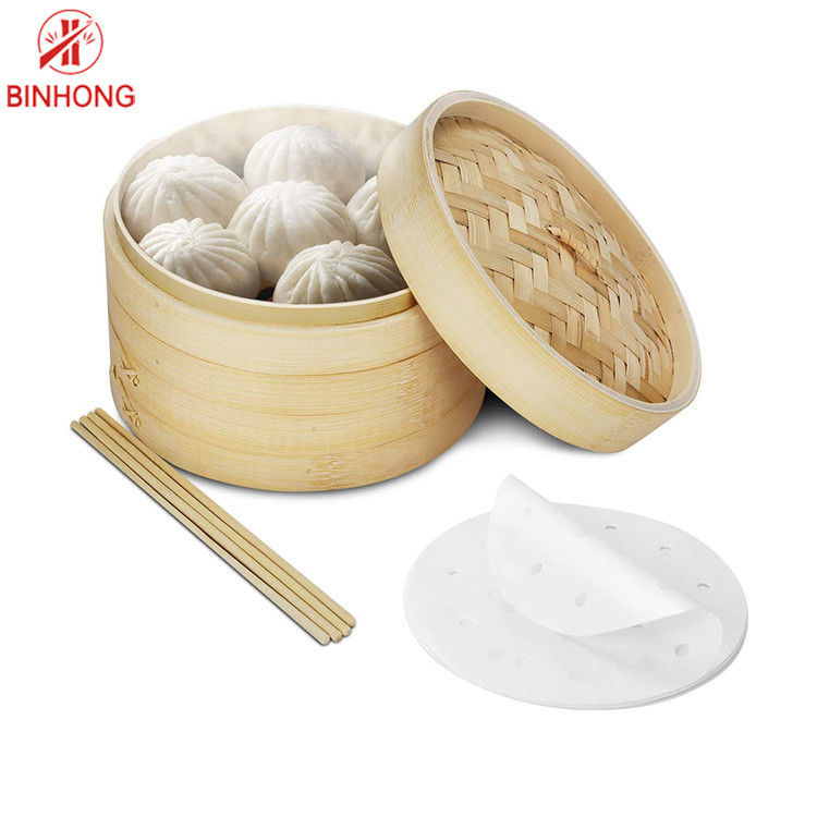 Cozinha que cozinha a cesta de bambu lisa de 28cm Dim Sum