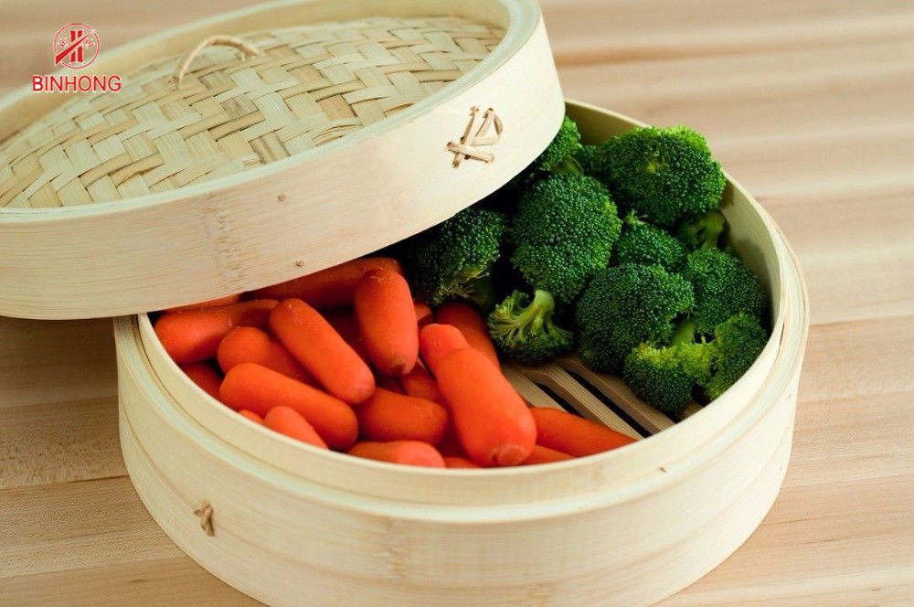 Cozinha que cozinha a cesta de bambu lisa de 28cm Dim Sum
