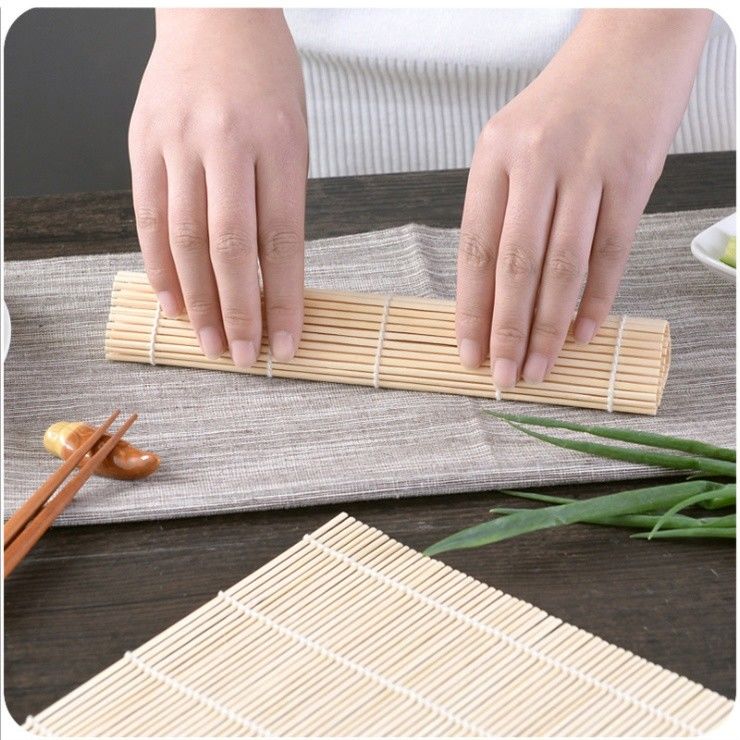 Esteira de rolamento de bambu do sushi biodegradável verde natural do agregado familiar