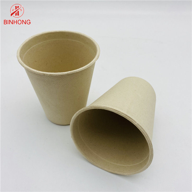 Polpa natural da cor que molda os copos de papel descartáveis 8oz biodegradável