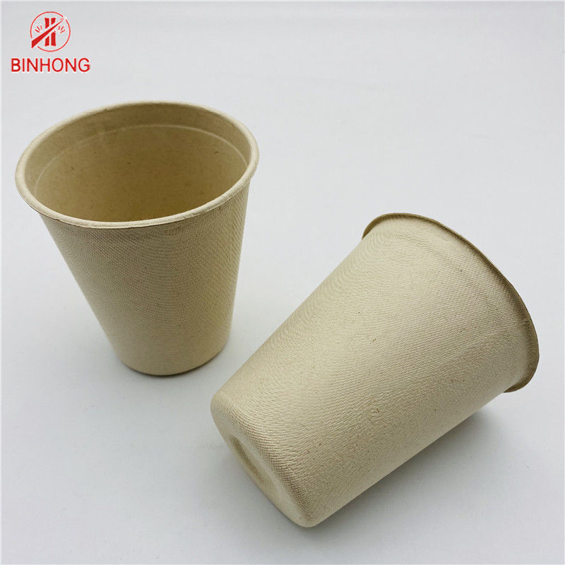 Polpa natural da cor que molda os copos de papel descartáveis 8oz biodegradável