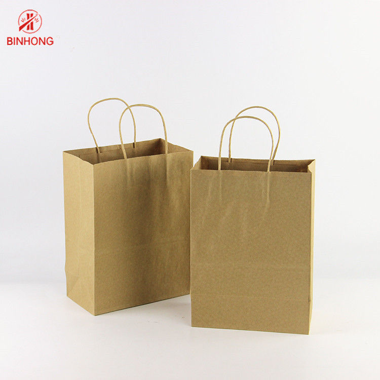 Saco de papel feito sob encomenda de Logo Brown Flexo Printing Kraft