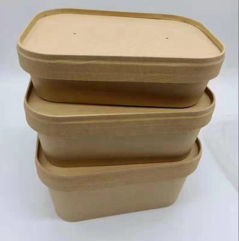 O papel do GV do quadrado leva embora descartável biodegradável da caixa