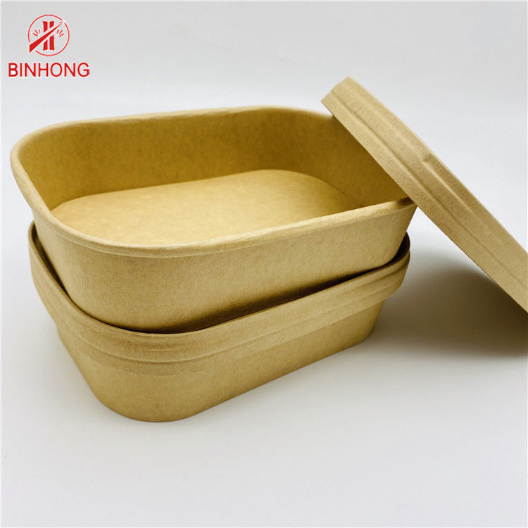 Caixa retangular Bento 500ml 650ml 750ml 1000ml do arroz do papel de embalagem