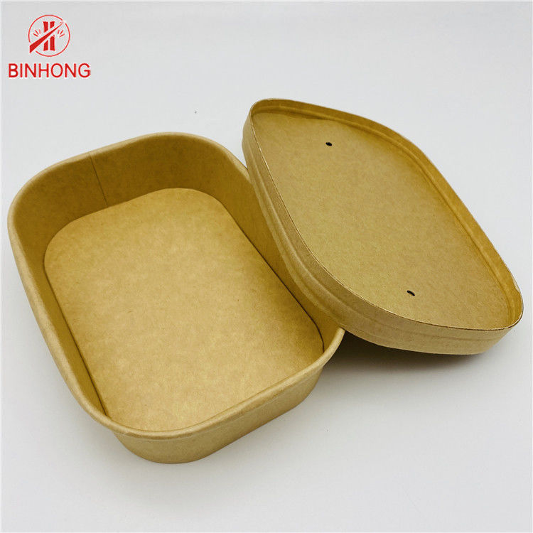 Caixa retangular Bento 500ml 650ml 750ml 1000ml do arroz do papel de embalagem
