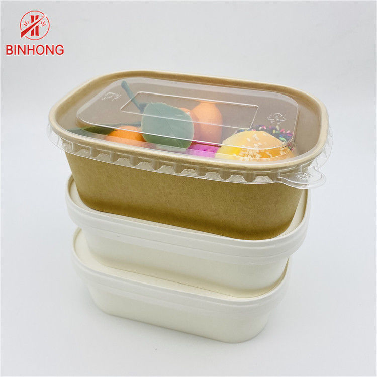 Caixa retangular Bento 500ml 650ml 750ml 1000ml do arroz do papel de embalagem